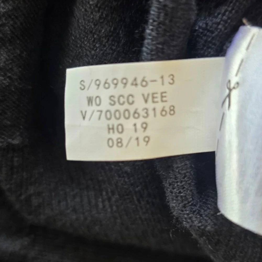 Banana Republic Mens Luxury Blend Silk Cotton Cashmere V-Neck Sweater‎ Black XL